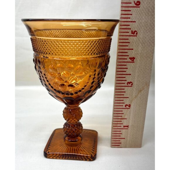 3 Imperial Glass Chroma Amber Water Goblets 5 1/2" - Picture 7 of 7